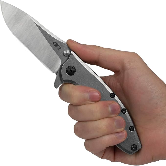 Zero Tolerance Hinderer Pocketknife 3.5-Inch CPM 20CV Steel Blade KVT Ball-Bearing Opening System Flipper Reversible Deep Carry Clip Titanium Handle Made in USA (0562TI)