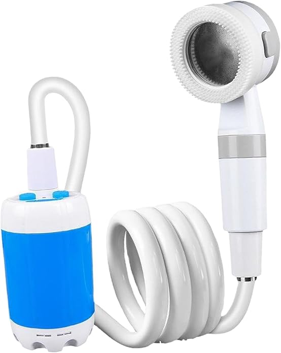 Electric Portable Outdoor Camp Shower Pump Travel Shower for Plants Car Wash Pet Cleaning USB Rechargeable 80.71inch Multicolor