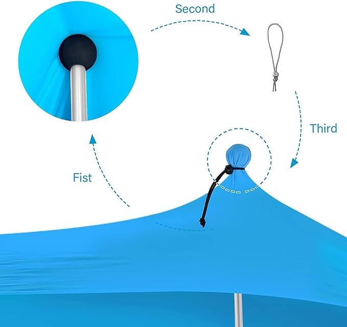 Beach Tent Sun Shelter | Portable Pop Up Camping Sun Shade Canopy | UPF 50+ Protection Beach Shade Canopy | for Outdoor Camping Picnics (Royal Blue300x300x200cm)