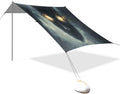 Cloudy Sky Glowing Eyes Beach Tent Sun Shelter Set UPF50+ UV Protection 10.5 x 9.19 FT Camping Shade Canopy with Sandbags Sand Anchors Carrying Bag and Others