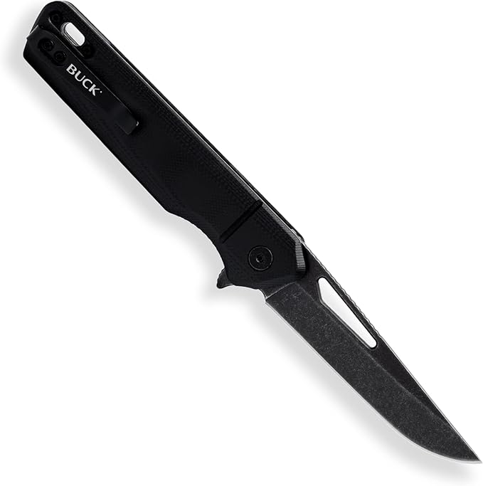 Buck Knives 239 Infusion Modified Tanto Folding EDC Knife 3-1/5” Pocket Knife Blade G10 Handle 7Cr17MoV Steel Tanto Folding Blade Black 2.82 oz