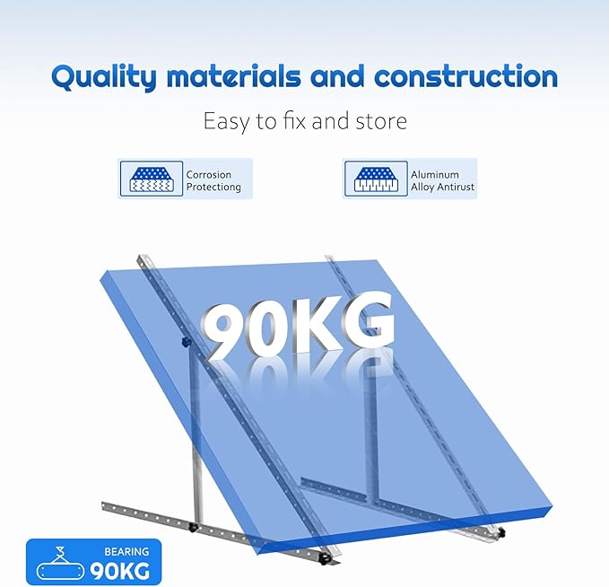 41in Adjustable Solar Panel Tilt Mount Brackets with Foldable Tilt LegsSolar Panel Mounting Support up to 180 200 300 Watt Panel for Roof RV Boat and Off-Grid