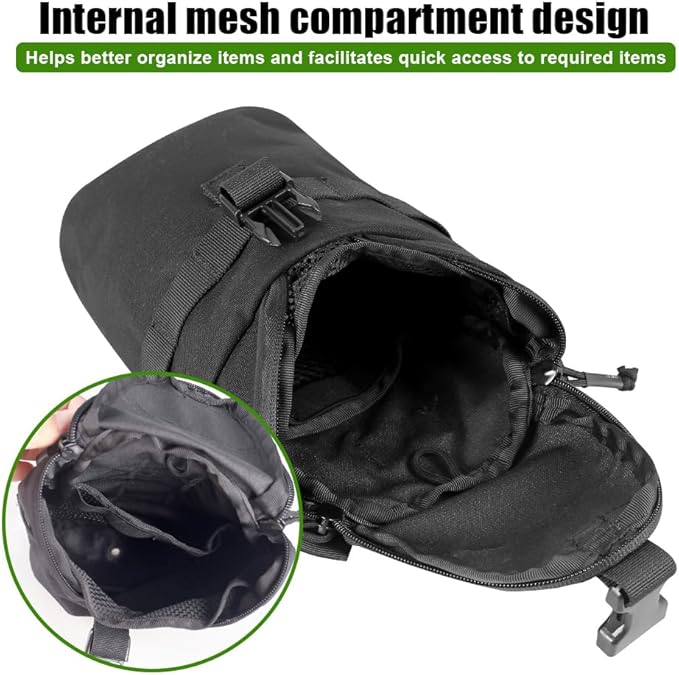 Tactical Molle Pouch Waterproof Backpack Attachment Pouches Gadget Storage Bag with Back Webbing &amp Bottom Drain Hole for Hiking Camping Fishing