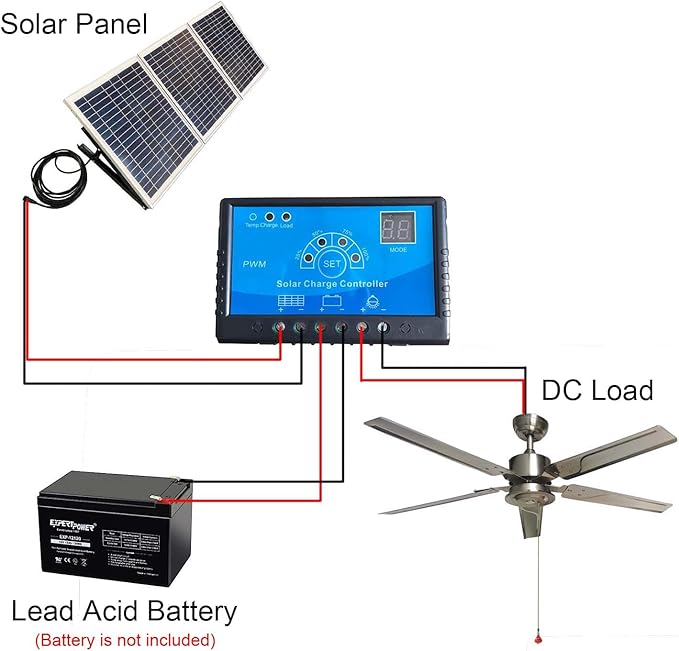 Outdoor 52 solar ceiling fan with wooden blades total 60W solar panel for porches patios gazebos breezeways (Day/Night operation version battery not included 20 inch downrod)