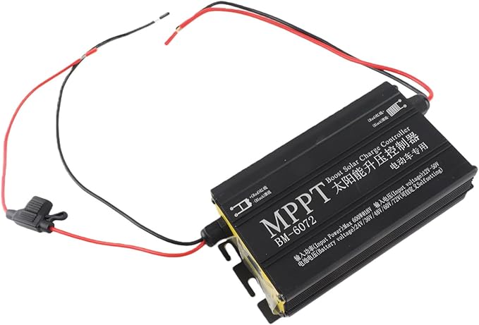 600W MPPT Boost Solar Charge Controller 12V-50V Input with LCD Display Step Up Charging for 24V 36V 48V 60V and 72V Batteries in Solar Kits