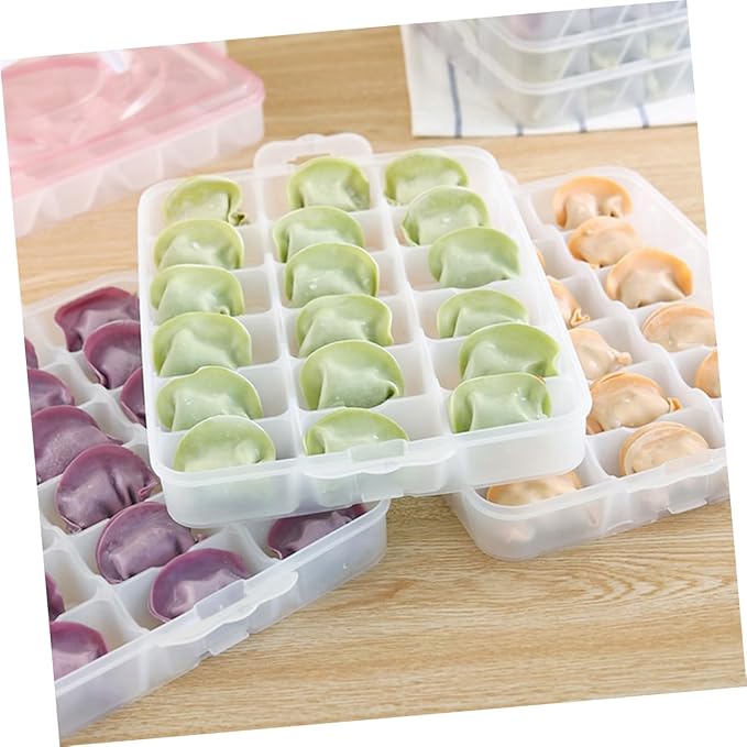 Ciieeo Portable Dumpling Storage Large 18-Compartment Freezer Organizer Stackable Container for Fridge Plastic for Meal Prep and Freezing Dumplings