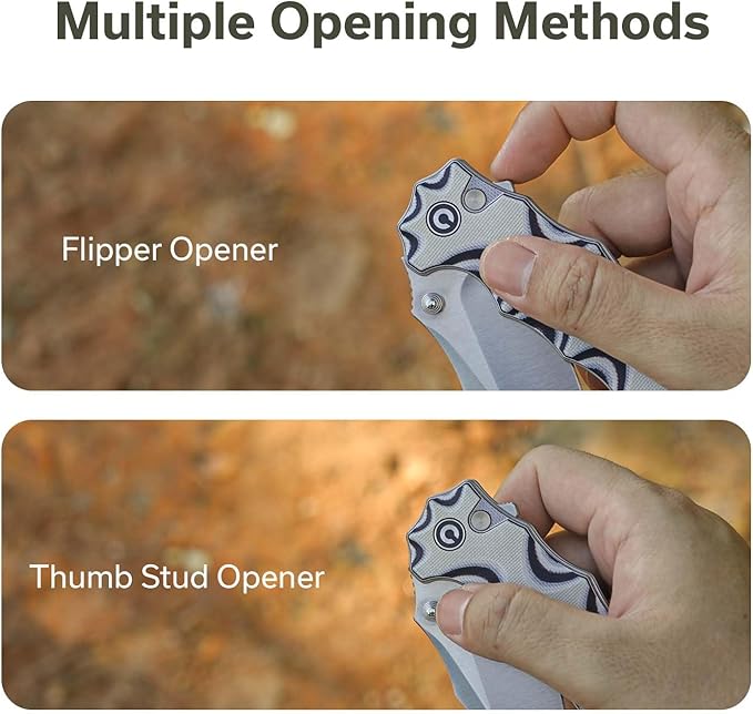 CIVIVI Natterjack Pocket Folding Knife 3.19 14C28N Blade G10 Handle with Reversible Clip Thumb Stud &amp Flipper Opener Knife for Camping Hiking EDC C24028-3 (White and Black)