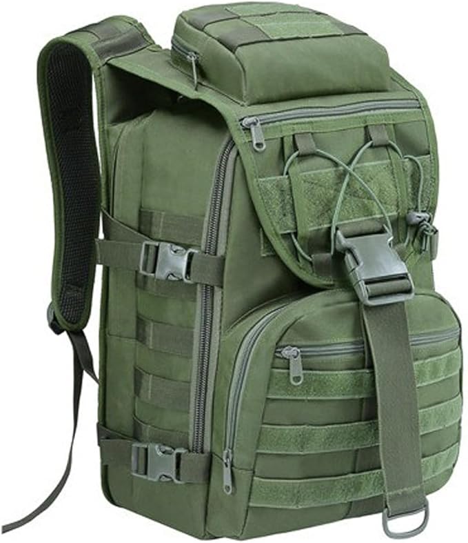 35L Military Tactical Backpacks Molle Army Assault Pack 3 Day Bug Out Bag Hiking Treeking Rucksack (Military Green)