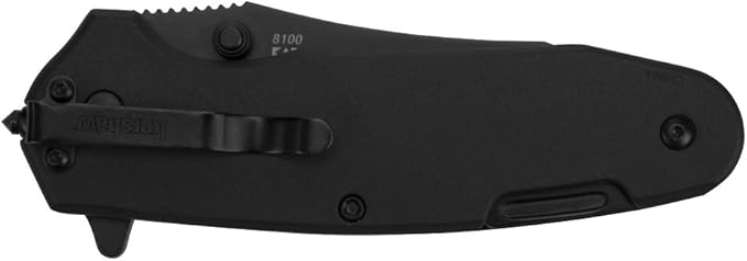 Kershaw Funxion EMT (8100) Multifunction Folding Pocketknife 3 inch Partially Serrated Stainless Steel Blade Carabiner Clip Cord Cutter Screwdriver Tip Hex Wrench Glassbreaker Tip  Black