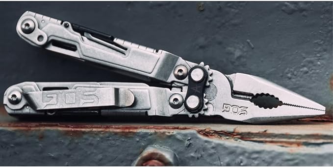 SOG PowerPint Mini Compact Stainless Steel Multi-Tool |18 Lightweight Specialty Tools &amp SOG Multitool Pliers Pocket Knife Stone Wash