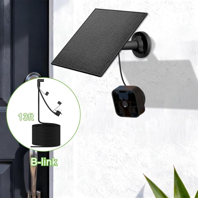 B-Link Camera Solar Panel Compatible with B-Link Out Door 4(4th Gen) B-Link Outdoor(3rd Gen) XT3 B-Link XT2/XT Camera B-Link Outdoor Camera Build-in 2000mAh Rechargeable Battery (1Pack)