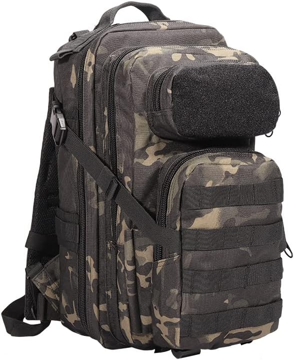 Tactical Backpack Military Molle Hiking 30L Tactical Outdoor Mountaineering Trekking Attack Black Camouflage