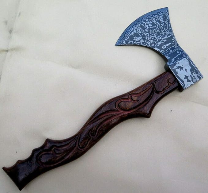 KE-0776-HK Peter Szabo Viking Axe 16 Damascus Steel Axe Custom and Handmade Northman Axe