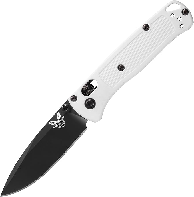 Benchmade - Mini Bugout Outdoor EDC Folding Knife Drop-Point Blade with White Givory Handle (533BK-1)