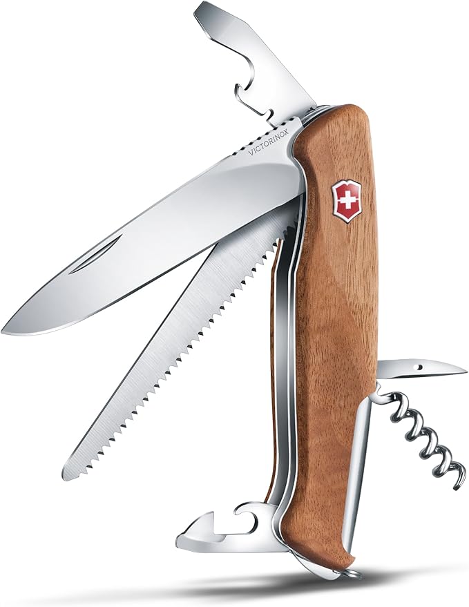 Victorinox RangerWood 55 10 Function Swiss Army Pocket Knife Brown