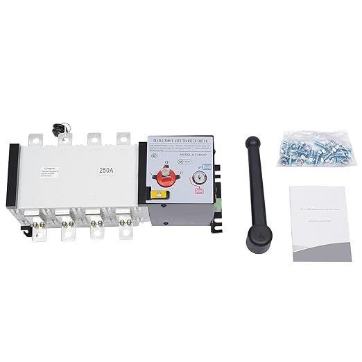 Automatic Transfer Switch 4-Poles AC 110V 220V Dual Power Generator Changeover Switch 4P/250A