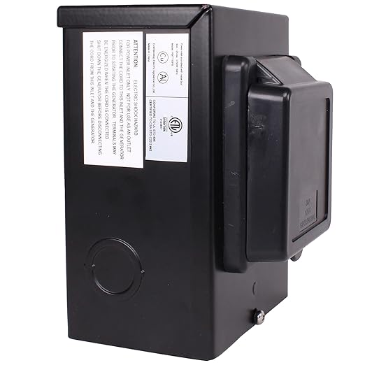 30A/50A Power Inlet Box for Generator Journeyman-Pro ETL Listed w/Waterproof CoverL5-30PTT-30PL14-30PSS-2-50P | 30 or 50 Amp 125/250V | for 3 or 4 Prong Extension Cord (TT-30P - Black)