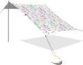 xigua Leaf Beach Tent Sun Shelter with Carrying Bag - Silver Coated Oxford Fabric Beach Canopy for Beach Camping Fishing - Includes Windproof Ropes Sandbags &amp Stakes