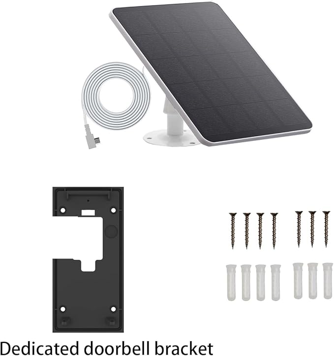 Solar Charger for Video Doorbell (2nd Generation - 2020 Release) Black