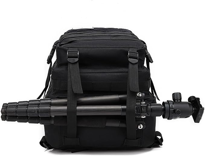 56L Tactical Backpack Military Molle Backpack Army 3 Day Waterproof Durable Hiking Rucksack for Men 24H Outdoor Survival Bug Out Bag for Camping Travel Hunting Camouflage Black