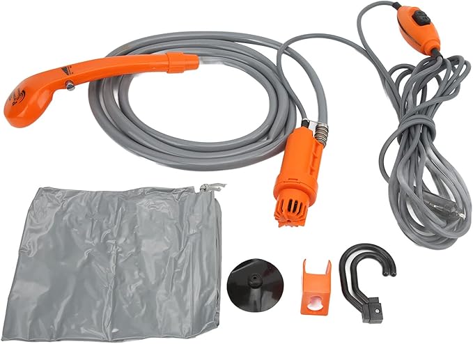 aqxreight Portable Outdoor Camping Shower with 12V Car Adapter for Hiking Pet Washing