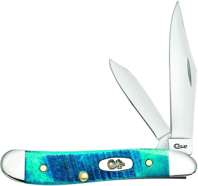 Case WR XX Pocket Knife Peanut Caribbean Blue Jig Bone Item #25596 - (6220 SS) - Length Closed: 2 7/8 Inches