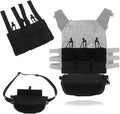 Outdoor Tactical MOLLE Pouch Kit Detachable Triple Mag-Style Bag and Tactical Expansion Camo Dual-Role Belly Pouch for Field Use