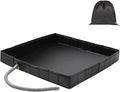 Camping Shower Mat with Drain Pipe Shower Base Foldable Outdoor Shower Enclosure Kit for RV Beach Glamping