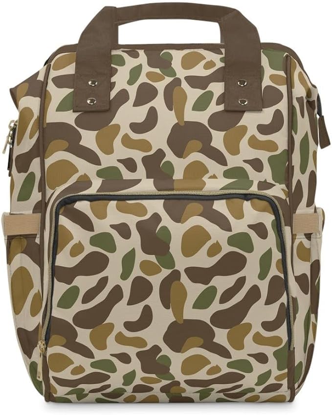 Camo Duck Backpack/Old School Camo Diaper bag/Trendy Camouflaged Travel bag