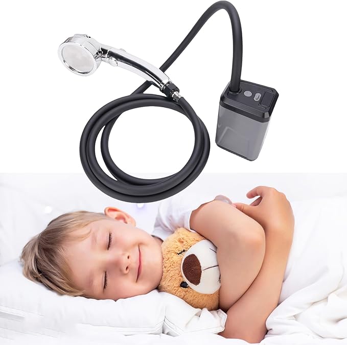 Irfora Portable Camping Shower Electric Pump Battery Powered USB Rechargeable Shower with Display Screen (Grey)