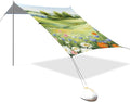 Beach Canopy with Windproof Ropes &amp Sandbags Beach Tent Sun Shade Sun Shelter for Camping Trips Fishing Backyard Fun or Picnics Landscape