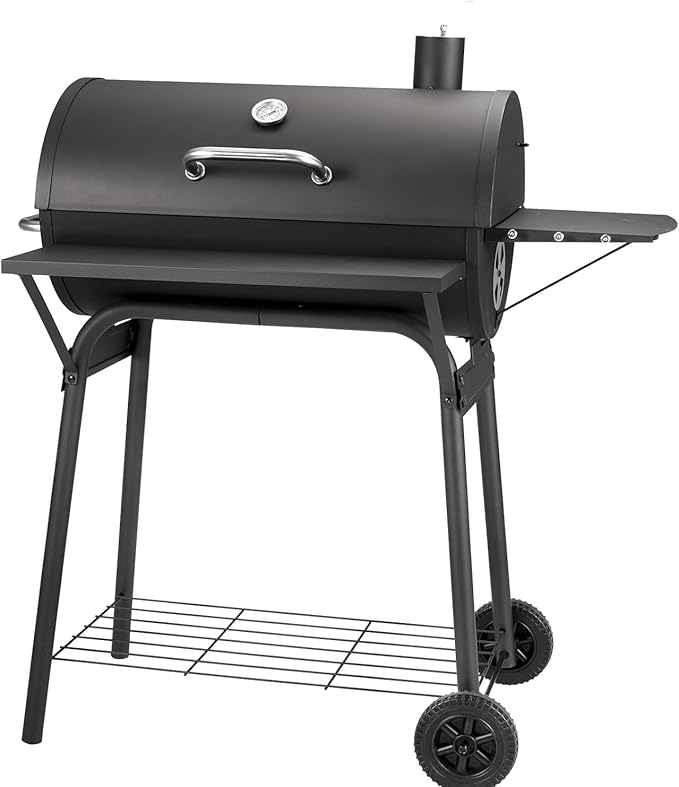 Kendane Barrel Charcoal Grill Large Charcoal Grills with Front and Side Shelf 627 Square Inches Cooking Grid Outdoor BBQ Grill Perfect for Backyard Camping Patio Parties and Picnics