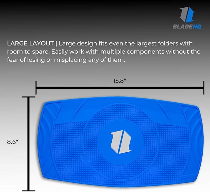 Blade HQ Large Silicone Knife Utility Takedown &amp Repair Shop Mat | Solder &amp Organize Knives Guns and Electronic Components - Heat Resistant (Blue)