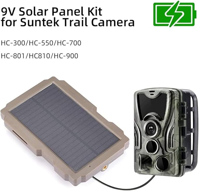 Lixada Trail Camera Solar Panel Kit 3000mAh 6V-12V Rechargeable with 360° Rotable Holder and 9.8ft Cable Solar Charger for Hunting Camera