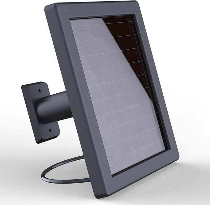 Solar Panel Compatible with HTZSAFE Solar Wireless Outdoor Motion Sensors - Amorphous Silicon Solar Panel Continuous Power Supply Even in Rainy or Cloudy Days-Waterproof IP65Adjustable Mount