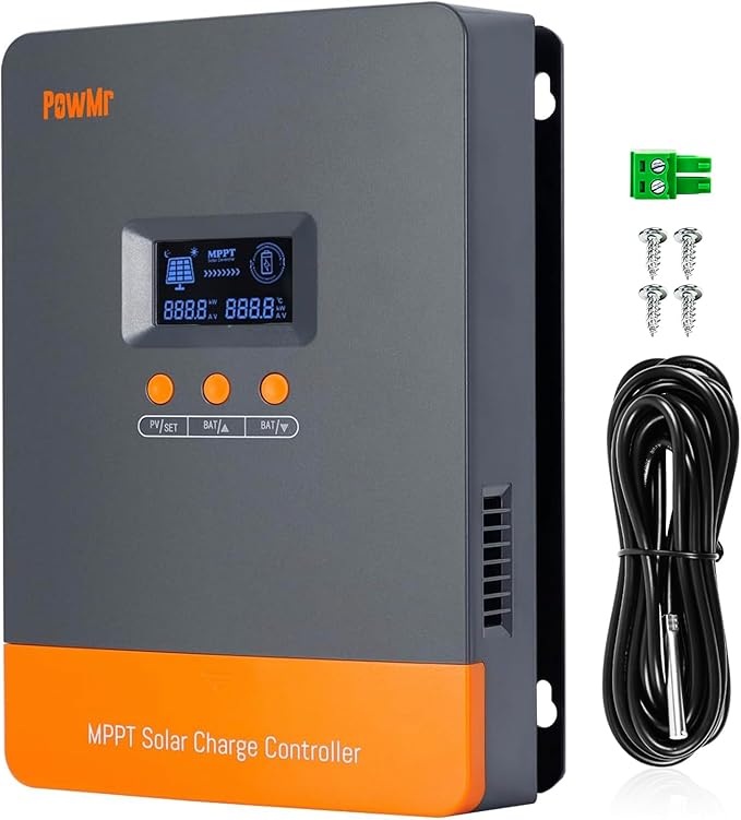 PowMr MPPT 80A Solar Charge Controller 12V/24V/36V/48V Auto 80Amp Solar Controller Support up to 12 Parallel Connection Work with Lead-Acid and Lithium Batteries