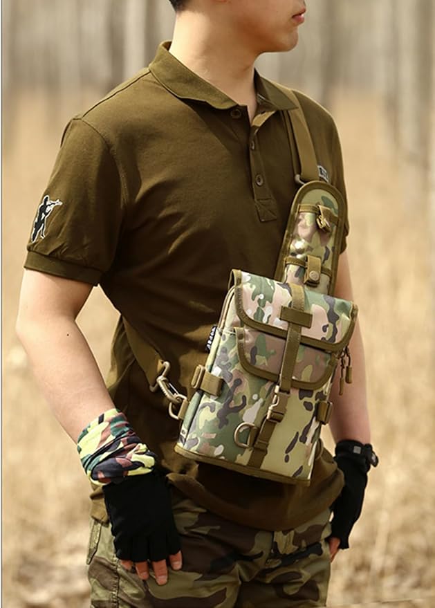 UNISTRENGH Tactical Sling Bag Military Daypack Casual Shoulder Bag Crossbody Duty Gear Molle Chest Pack for Hunting Fishing (CP-camouflage)