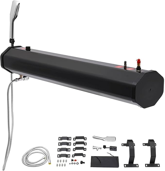 Portable Water Tank for Vehicles18L/20L/30L Roof Rack Shower Self-Pressurized Solar Shower Rinse Kit(1.6Bar)Multi-Functional Overland Showerfor Outdoor Showers Pet &amp Gear Cleaning
