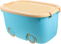 Kisangel Toy Storage Container with Wheels Boy Girl's Toy Organizer Sundries Storage Box for Boys and Girls Design Easy to Move Versatile Use Playroom Nursery