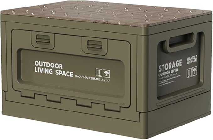 Sportsman Trunk Heavy-Duty Containers for Camping Large Capacity Storage Bins with Lids Stackable Storage Bins Space-Saving Camping Chuck Box Weather Proof Storages Container for Travel