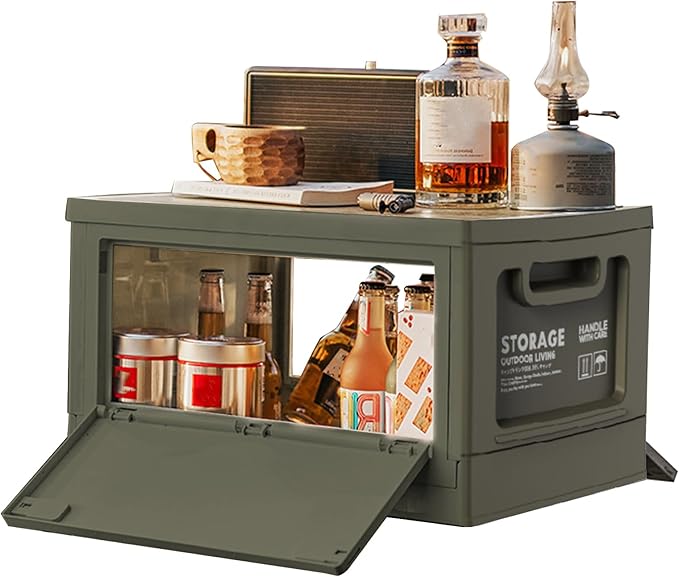 Sportsman Trunk Heavy-Duty Containers for Camping Large Capacity Storage Bins with Lids Stackable Storage Bins Space-Saving Camping Chuck Box Weather Proof Storages Container for Travel