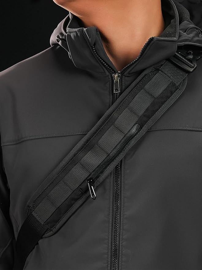 TACTICAL_GEEK TGBelt2 Shoulder Strap Pad Shoulder Strap Cushion Universal Replacement Pad with Zipper Pocket Removable Backpack Strap Pad(Cordura-Black)