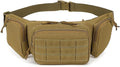 Tactical Fanny Packs pistol waist bag with adjustable waist belt zipper pocket perfect for fitness travel outdoor running and hunting. (Khaki One Size)