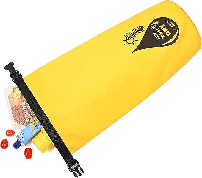 Troika 1-2-Dry Bag – RUC03/GY – Outdoor-Rucksack mit Kühlfunktion und Roll-Top – für Wassersport Angeln Schwimmen Wandern Camping – wasserdicht – PVC Tarpaulin – gelb schwarz