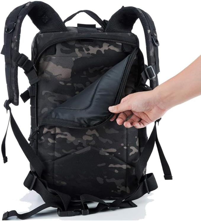 REEBOW GEAR Military Tactical Backpack for Men Large 34L Army 3 Day Assault Pack Molle Bag Backpacks (34L Black Camouflage)