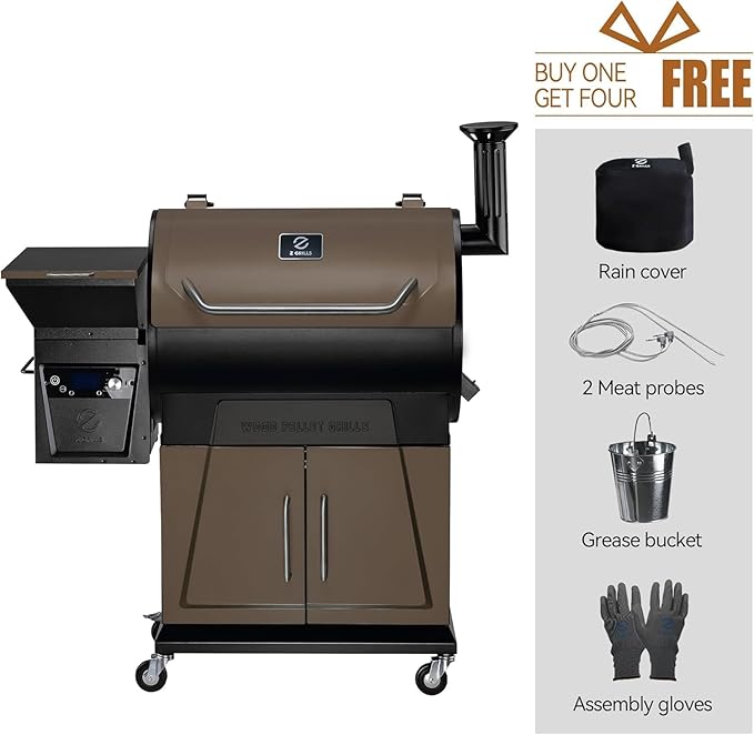 Z GRILLS 2026 Electric Pellet Smoker &amp Grill 700 sq. in Cooking Space PID 3.0 Precision Control Dual Meat Probes 28-Hour Hopper Dual-Wall Insulated Base 8-in-1 BBQ with Cover