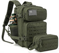 QT&ampQY 25L Tactical backpack &amp Tactical Toiletry Bag(Army Green)