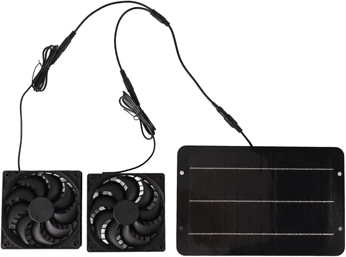 Solar Powered Fan Kit 10W 12V Solar Attic Fan for Chicken Coop Greenhouse Dog House Shed Exhaust Cooling Ventilation
