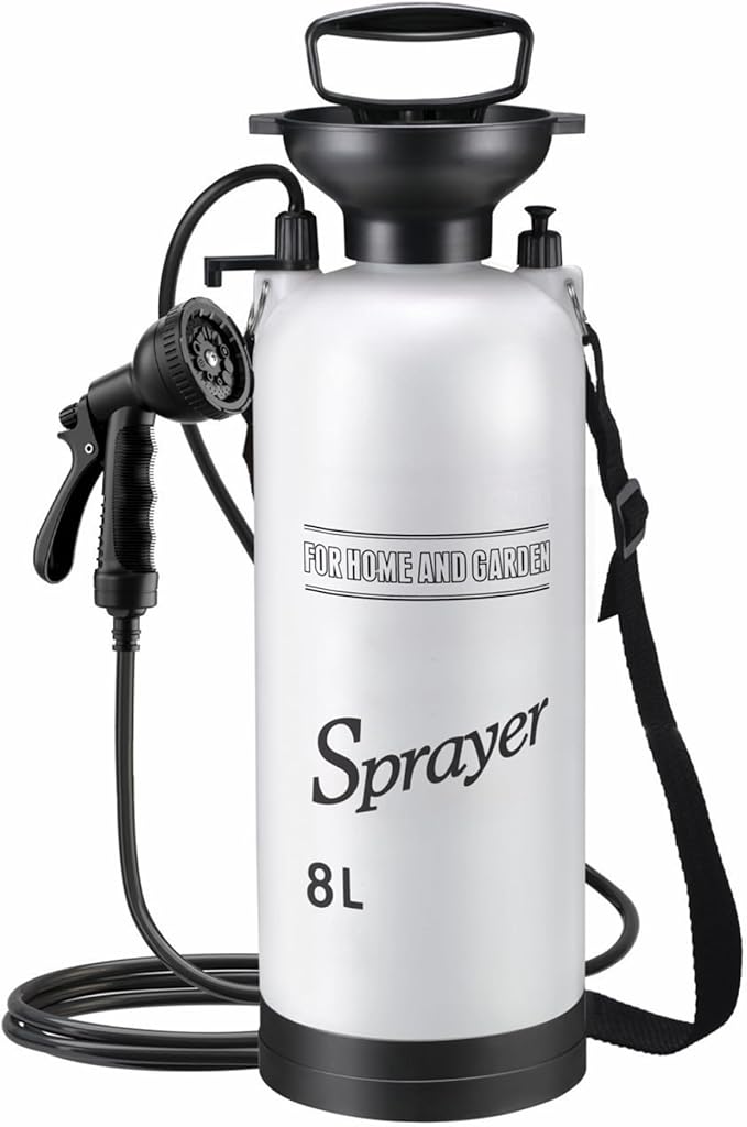 Portable Camping Shower Portable Shower Camping 8L with 10 Modes Sprayer Head and 9.84ft Hose for Garden Picnic Hiking Beach Car Cleaning..