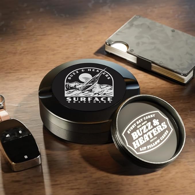 Buzz &amp Heaters Metal Container for Zyn | Metal Holder for Zyn |Metal Can for Zyn | Metal Container for Zyn Gift for Him | Metal Case for Zyn | Subdued Fishing Containers for Zyn | Surface Breacher